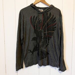Sure Grey with Eagle design Hoodie. Size Medium.